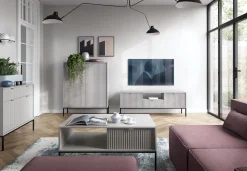 Stolik Delicious ryflowany szary