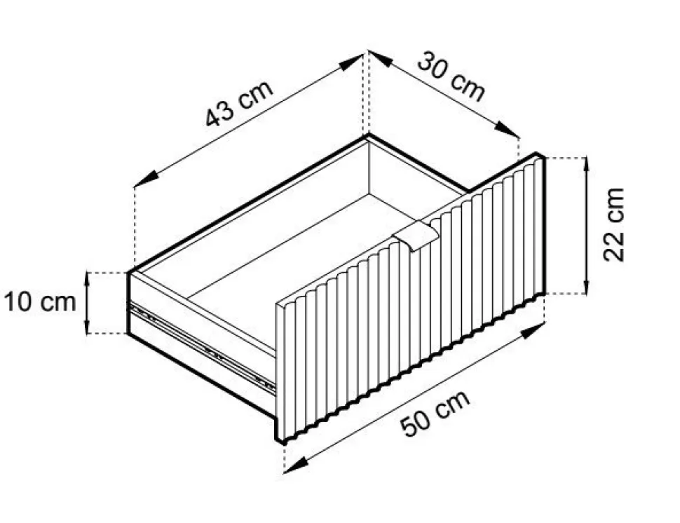 Stolik Delicious ryflowany szary