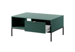 Stolik Delicious ryflowany zielony        czarne nogi