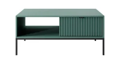 Stolik Delicious ryflowany zielony czarne uchwyty