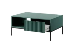 Stolik Delicious ryflowany zielony        czarne uchwyty