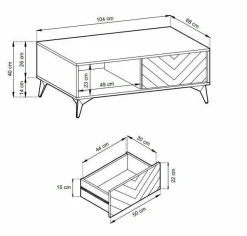 Stolik Fargo w jodełkę