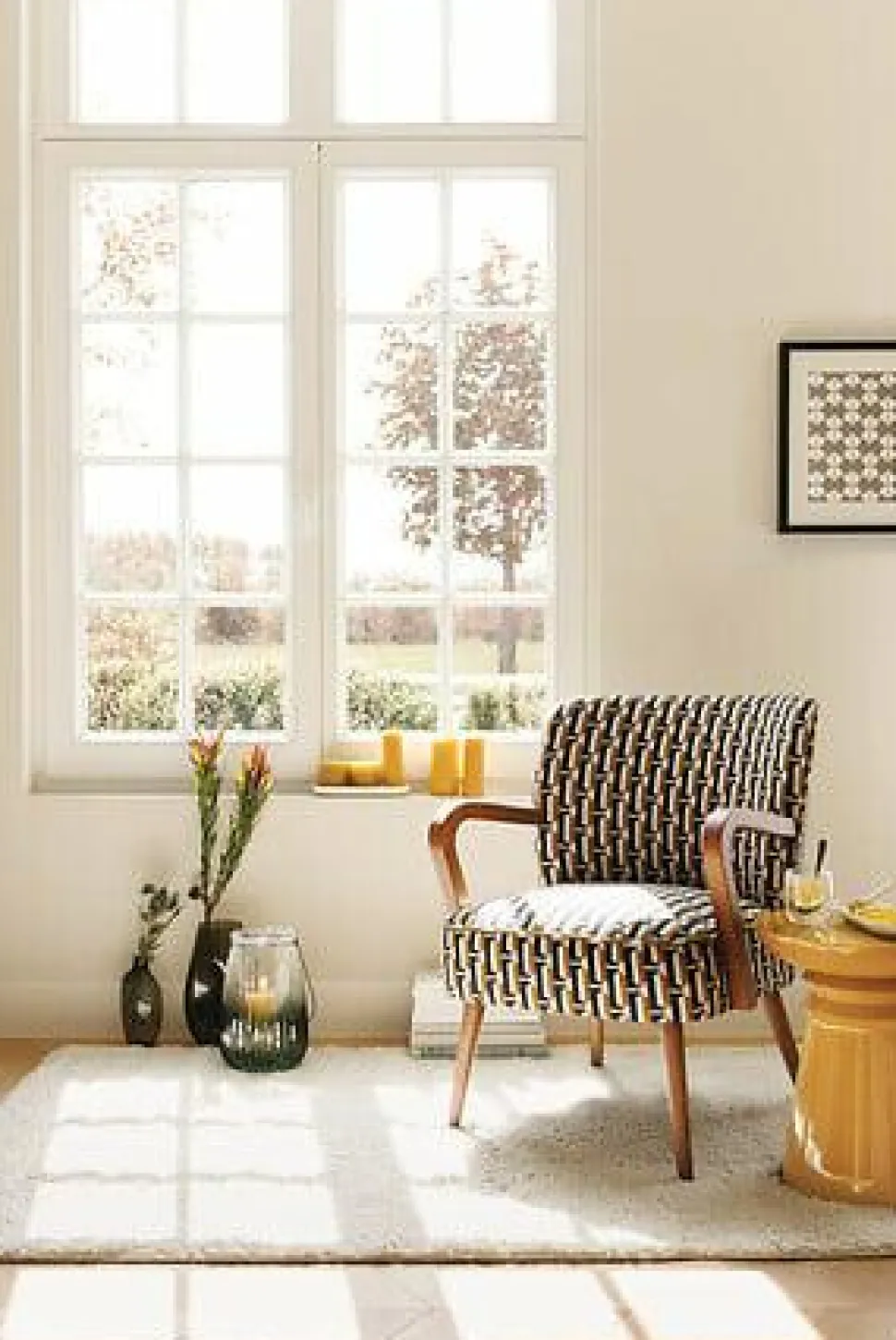 Stolik Jaya żółty metalowy