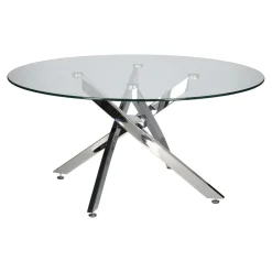 Stolik kawowy Amber 90cm transparentny/   chrom