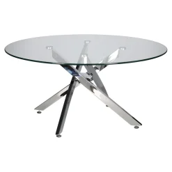 Stolik kawowy Amber 90cm transparentny/   chrom