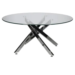 Stolik kawowy Amber 90cm transparentny/   chrom