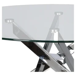 Stolik kawowy Amber 90cm transparentny/   chrom