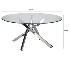 Stolik kawowy Amber 90cm transparentny/   chrom