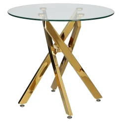 Stolik kawowy Amber 60cm transparentny/złoty