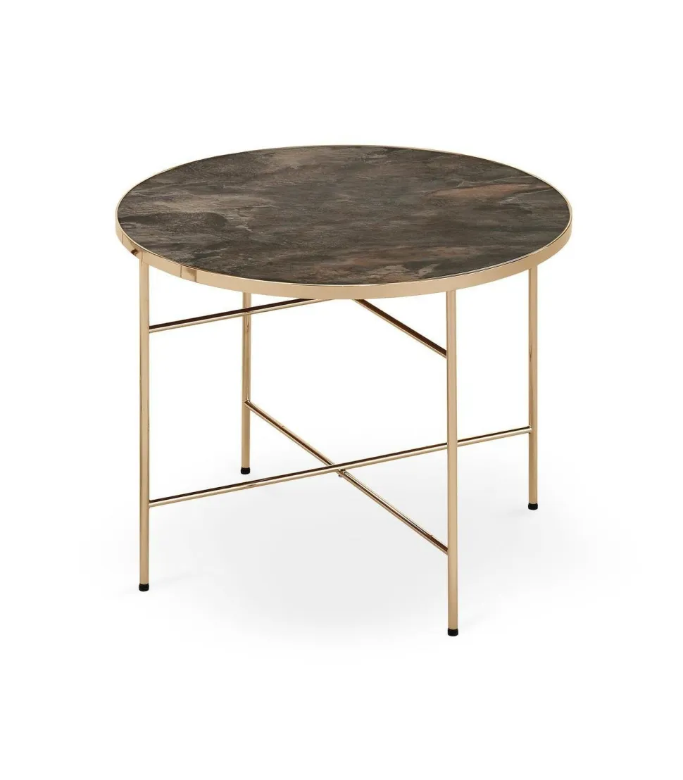 Stolik kawowy Azella ciemny marmur / złoty