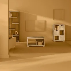 Stolik kawowy Bivoak dwupoziomowy         naturalny