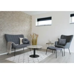 Stolik kawowy Bolzano 70cm marmur/  czarny