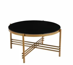 Stolik kawowy Bonnie czarny/złoty stelaż