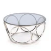 Stolik kawowy Deyn srebrny, szkło -