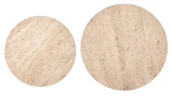 Stolik kawowy Epkos niski trawertyn/biały