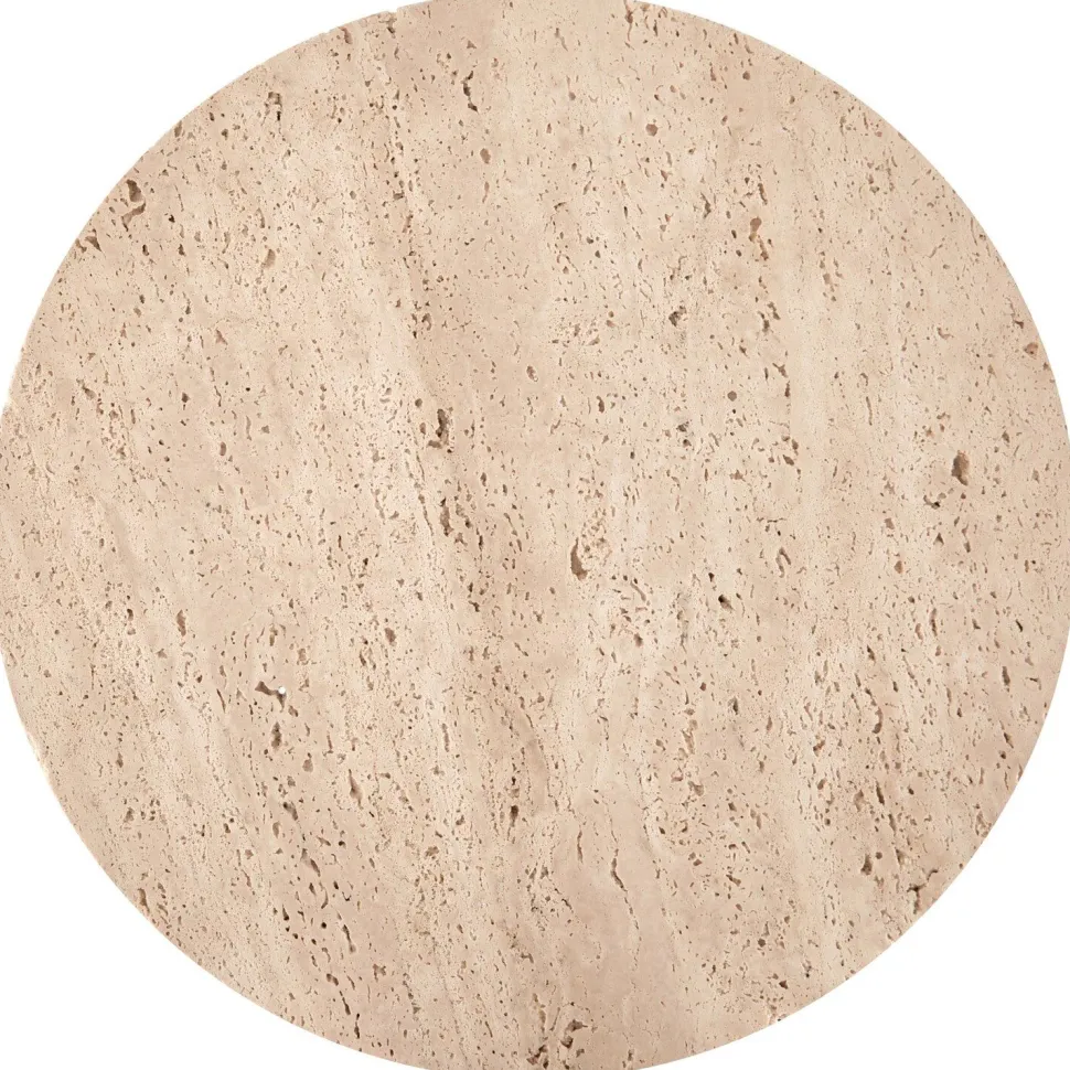 Stolik kawowy Epkos wysoki trawertyn/biały