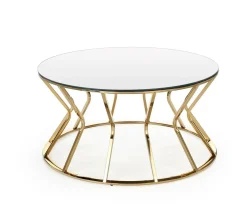 Stolik kawowy Finea L lustro / złoty