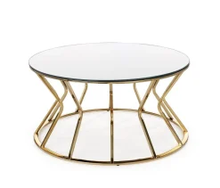 Stolik kawowy Finea L lustro / złoty