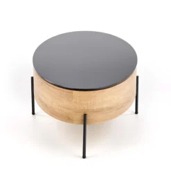 Stolik kawowy Gerda czarny / dąb złoty