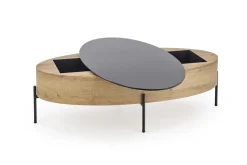 Stolik kawowy Gerda czarny / dąb złoty