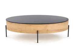 Stolik kawowy Gerda czarny / dąb złoty