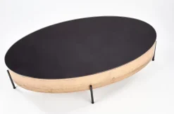 Stolik kawowy Gerda czarny / dąb złoty