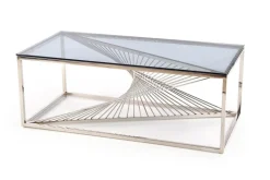 Stolik kawowy Infinity srebrny, szkło -