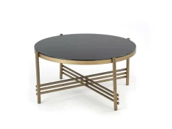 Stolik kawowy Izella złoty, czarny