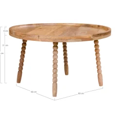 Stolik kawowy Jammu 60cm mango naturalny