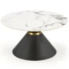 Stolik kawowy Javin M biały marmur/czarny