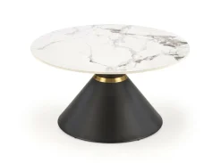 Stolik kawowy Javin M biały marmur/czarny