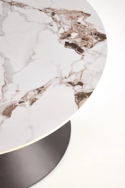 Stolik kawowy Javin M biały marmur/czarny