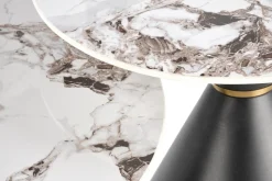 Stolik kawowy Javin M biały marmur/czarny