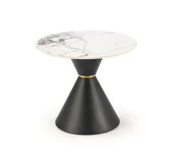 Stolik kawowy Javin S biały marmur/czarny