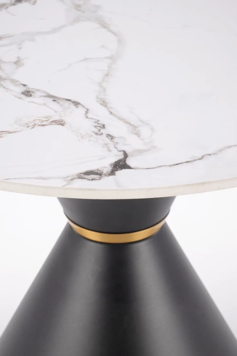 Stolik kawowy Javin S biały marmur/czarny