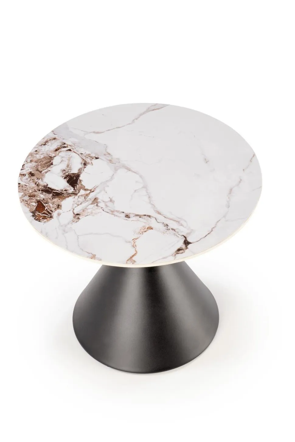 Stolik kawowy Javin S biały marmur/czarny