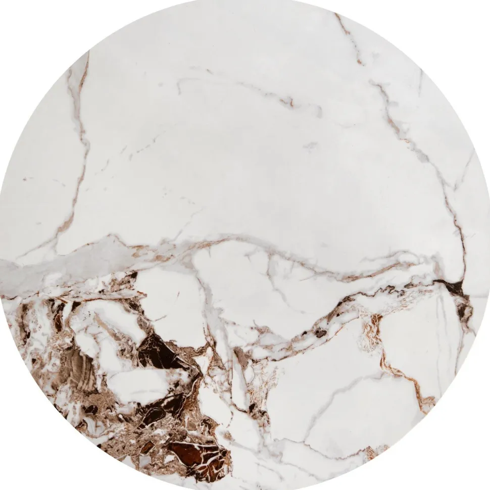 Stolik kawowy Javin S biały marmur/czarny