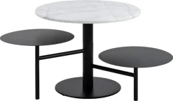 Stolik kawowy Lahti biały marmur/ czarny