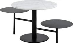 Stolik kawowy Lahti biały marmur/ czarny