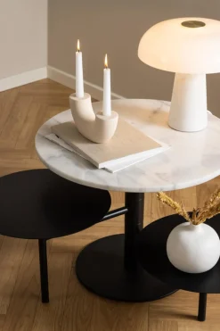 Stolik kawowy Lahti biały marmur/ czarny