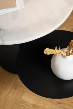 Stolik kawowy Lahti biały marmur/ czarny