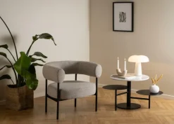 Stolik kawowy Lahti biały marmur/ czarny