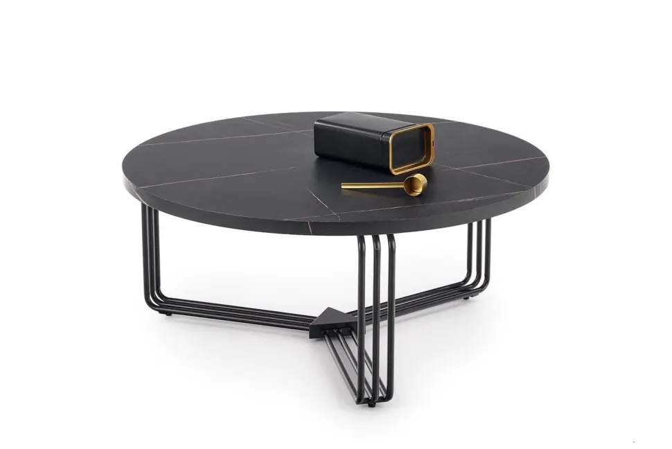 Stolik kawowy Lintica L czarny marmur/