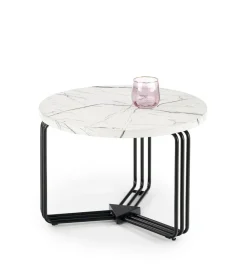 Stolik kawowy Lintica M biały marmur/
