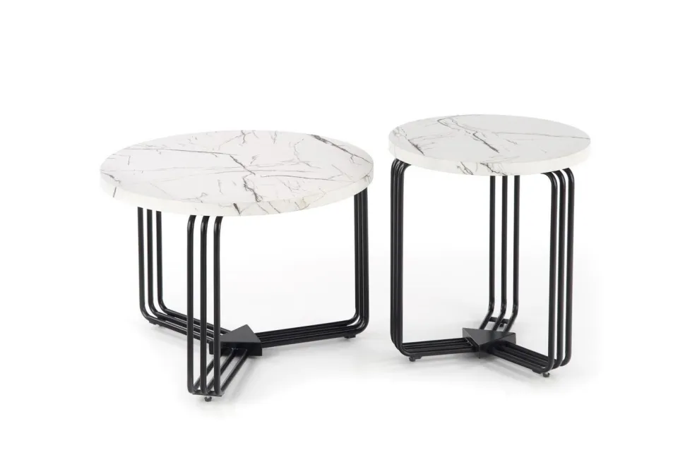 Stolik kawowy Lintica M biały marmur/