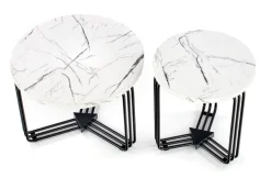 Stolik kawowy Lintica M biały marmur/