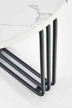 Stolik kawowy Lintica M biały marmur/