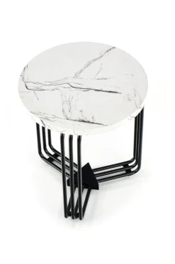 Stolik kawowy Lintica S biały marmur/