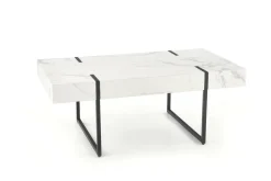 Stolik kawowy Marbella biały marmur/czarny