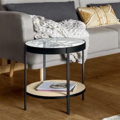 Stolik kawowy Meca 50cm z zegarem